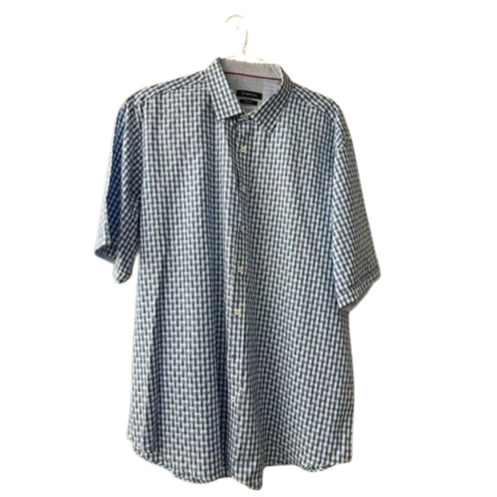 Bugatchi classic fit blue checkered shirt xxl